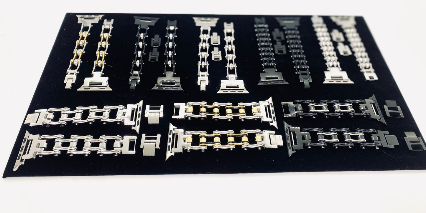 Sk1105Aw Ladies Apple Watch Band - Silver Color 1/2 Wide Standard Bands