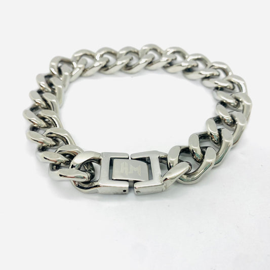 SK4015 1/2’’ Cuban Link Bracelet 1/2’’ Silver Color Bracelet