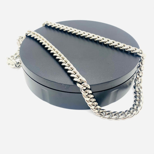 SK4021 Necklace 3/8’’ Wide Cuban Link Silver Color Chains