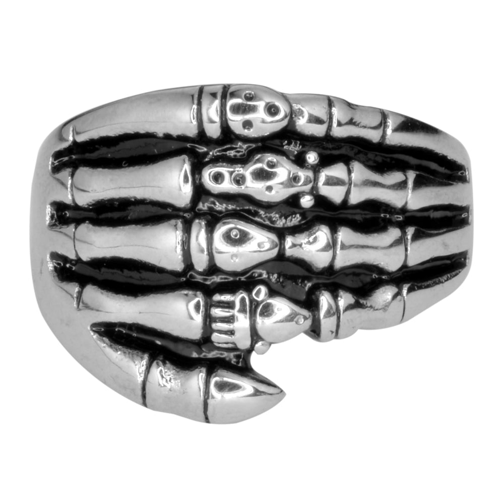 Sk1017 Gents Skeleton Hand Ring Stainless Steel Motorcycle Biker Jewelry Rings