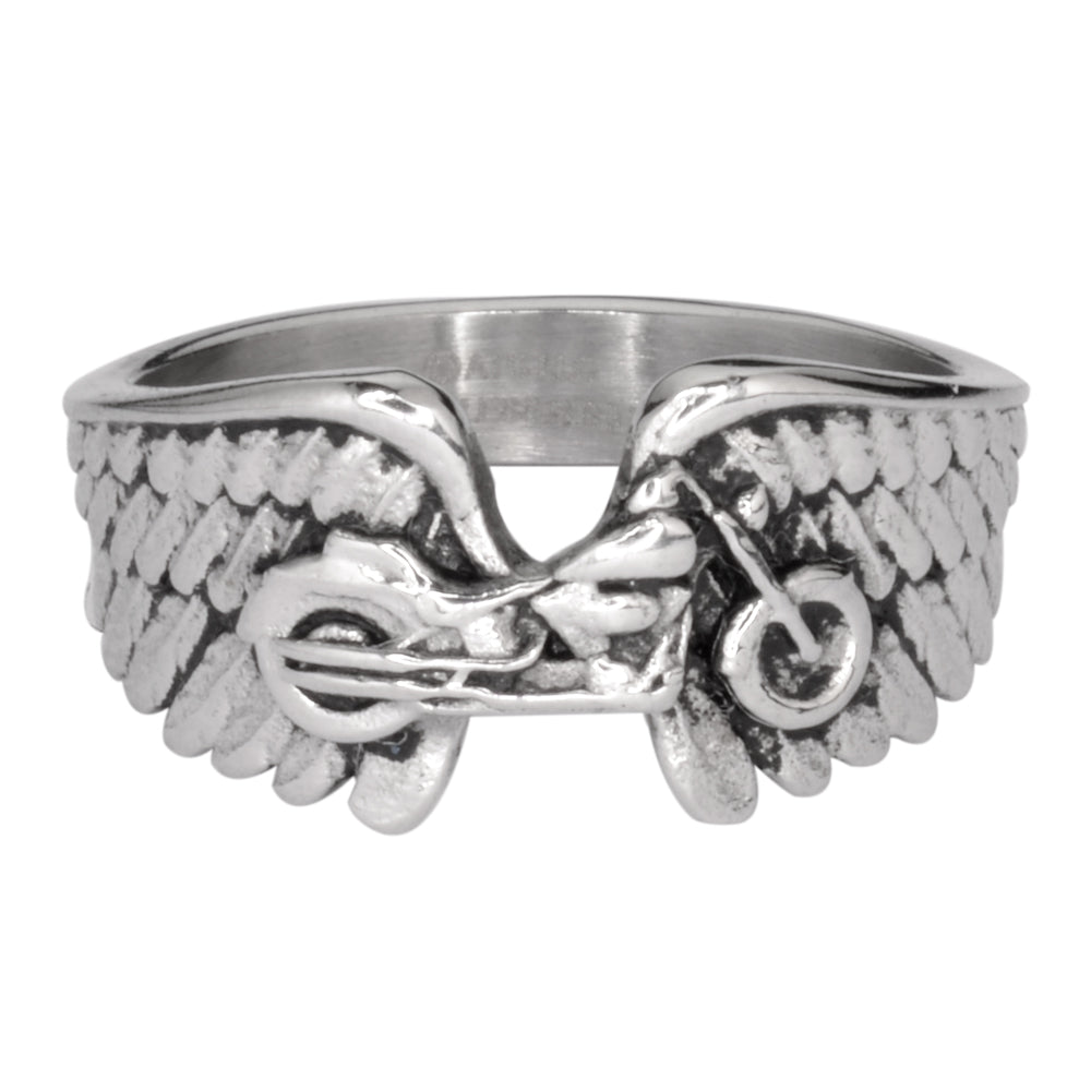 Sk1086 Ladies Motorcycle Bike Wing Ring Stainless Steel Size 5-10 Rings