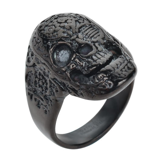 Sk1753 Gents Tattoo’s Gone Wild Ring Black Edition Stainless Steel Motorcycle Biker Jewelry Rings