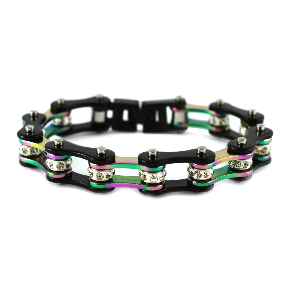 SK1208 Wide Original Size Black Rainbow Ladies Crystal Bike