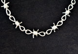 SK2036 Necklace 26" Ladies Stainless Steel Barbed Wire Link Design