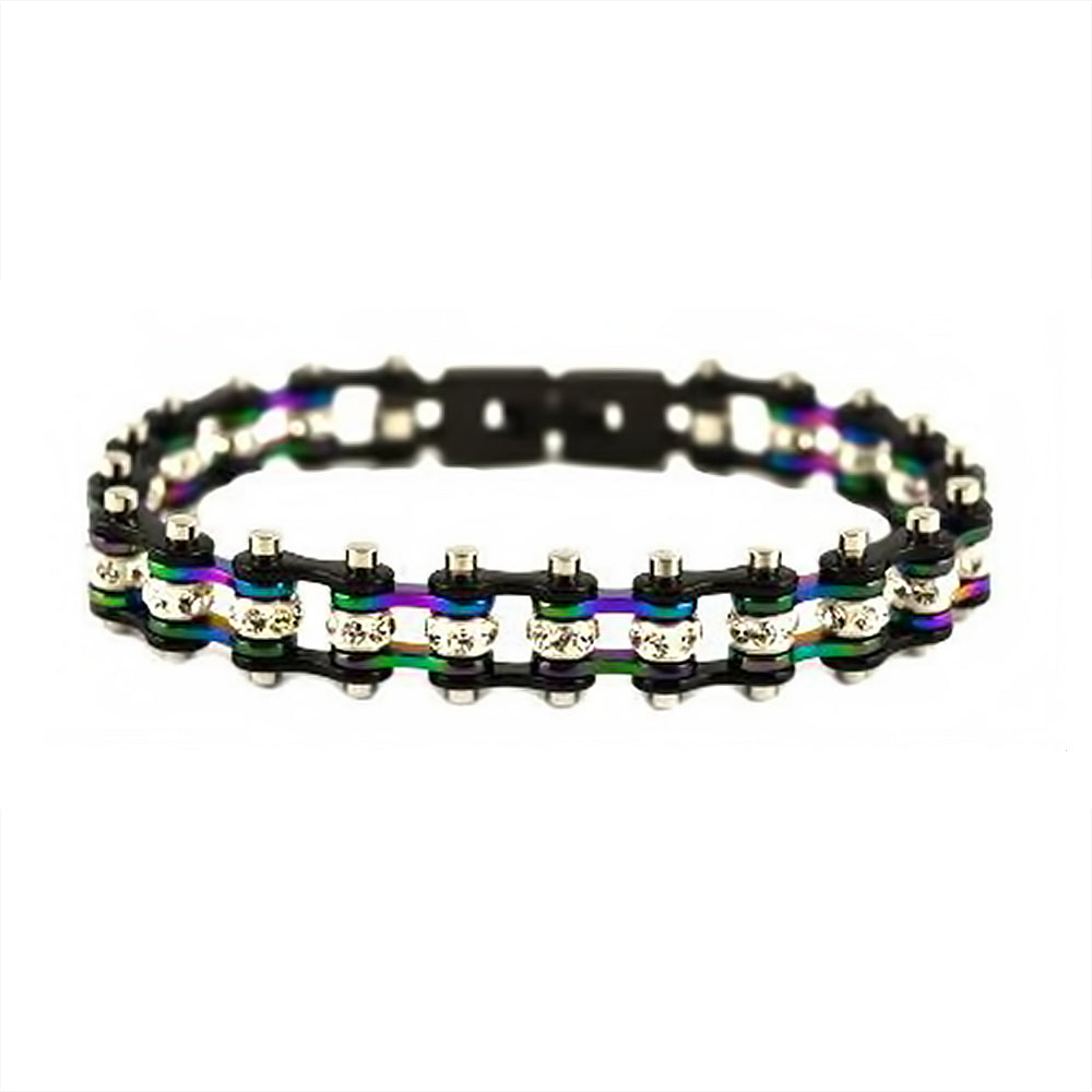 SK2208 MNIN Mini Size Black Rainbow Ladies Crystal