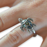 SK2339  Ladies Turtle Ring Stainless Steel Motorcycle Jewelry  Size 5-10