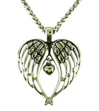 SK2370 Winged Heart Pendant Stainless Steel With 24" Necklace