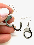 SK1468 Handcuff Earring - Working Cuffs -Stainless Steel Motorcycle Biker Jewelry