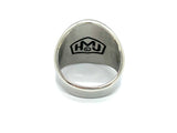 SK6202 Mens Patriotic USA Truth Ring Silver with Gold Face Low Profile