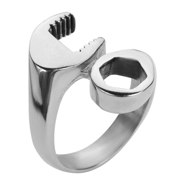 SK1010 Gents Wrench Ring Stainless Steel Motorcycle Jewelry Size 8-15