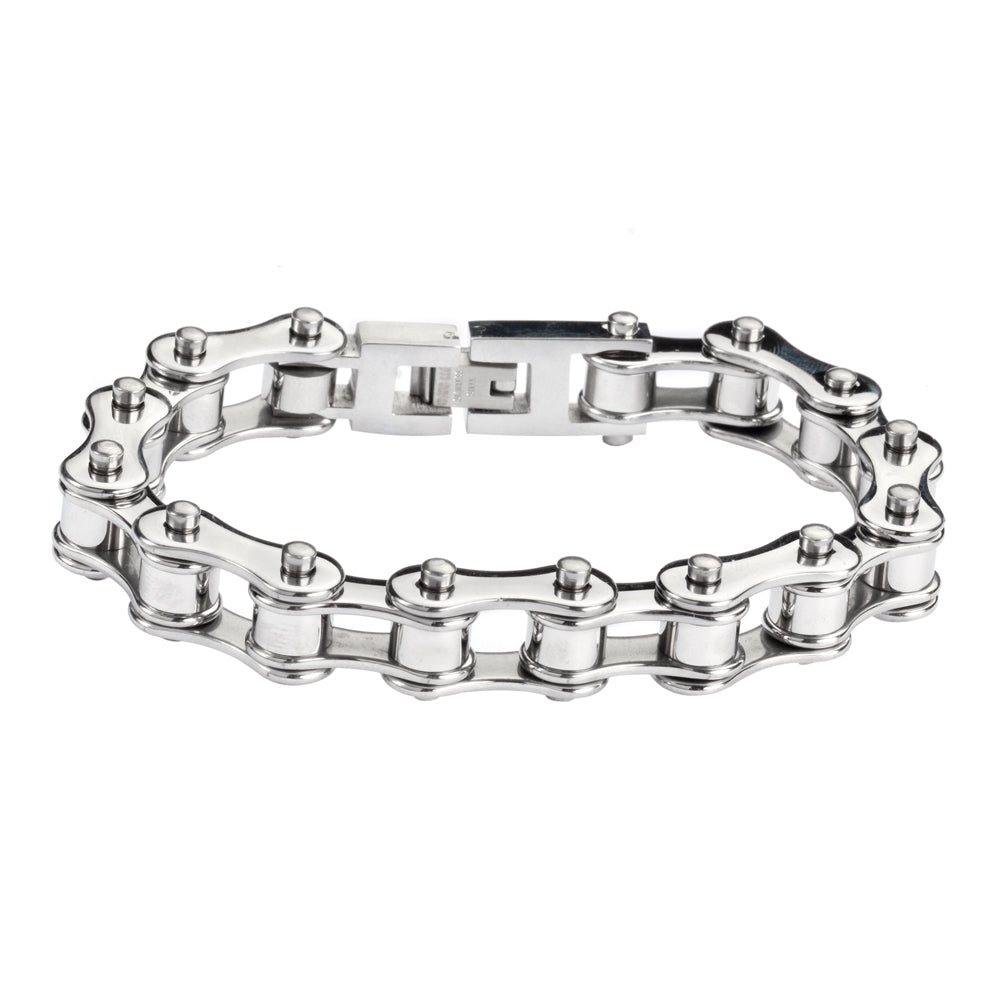 SK1123 Original Stainless Steel Bike Chain Bracelet - 1/2" Wide