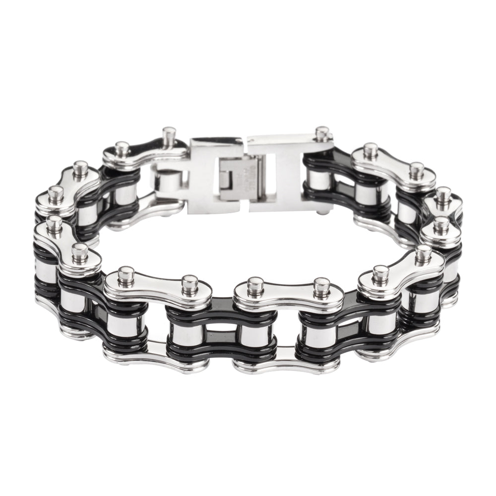 SK1250 Two Tone Silver Black Bracelet