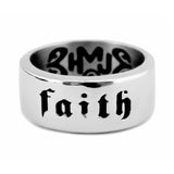SK2267 Faith Ring Stainless Steel Motorcycle Christian Biker Jewelry Sizes 7-15