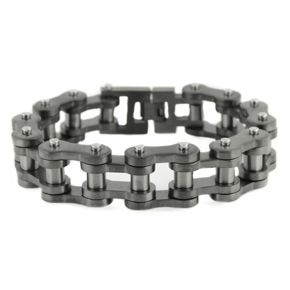 Sk1840 All New Gunmetal Finish 3/4’’ Wide Thick Link Unisex Stainless Steel Motorcycle Chain
