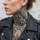 SK1464  Small Handcuff  Earrings French Wire Stainless Steel Motorcycle Biker Jewelry