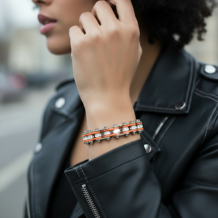 Silver Motorcycle Bracelet