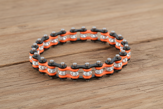 SK2012 Two - Tone Black & Orange Crystal Bracelet