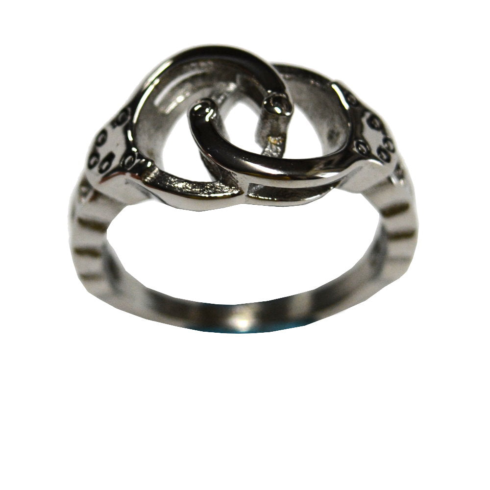 Sk2336 Ladies Handcuff Ring Stainless Steel Motorcycle Jewelry Size 6-10 Rings