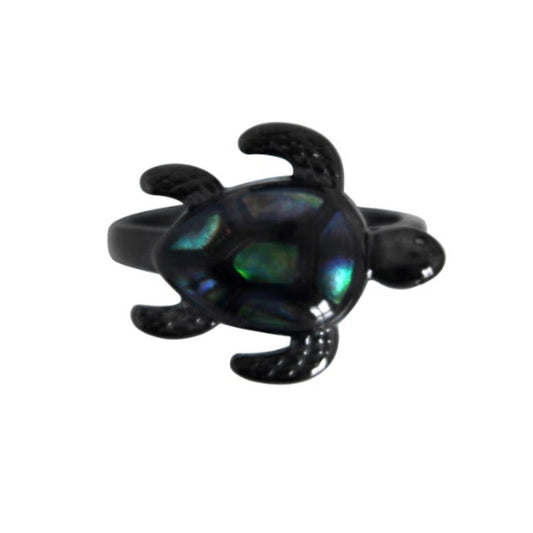 Sk2338 Ladies Black Turtle Ring Stainless Steel Motorcycle Jewelry Size 5-10 Rings