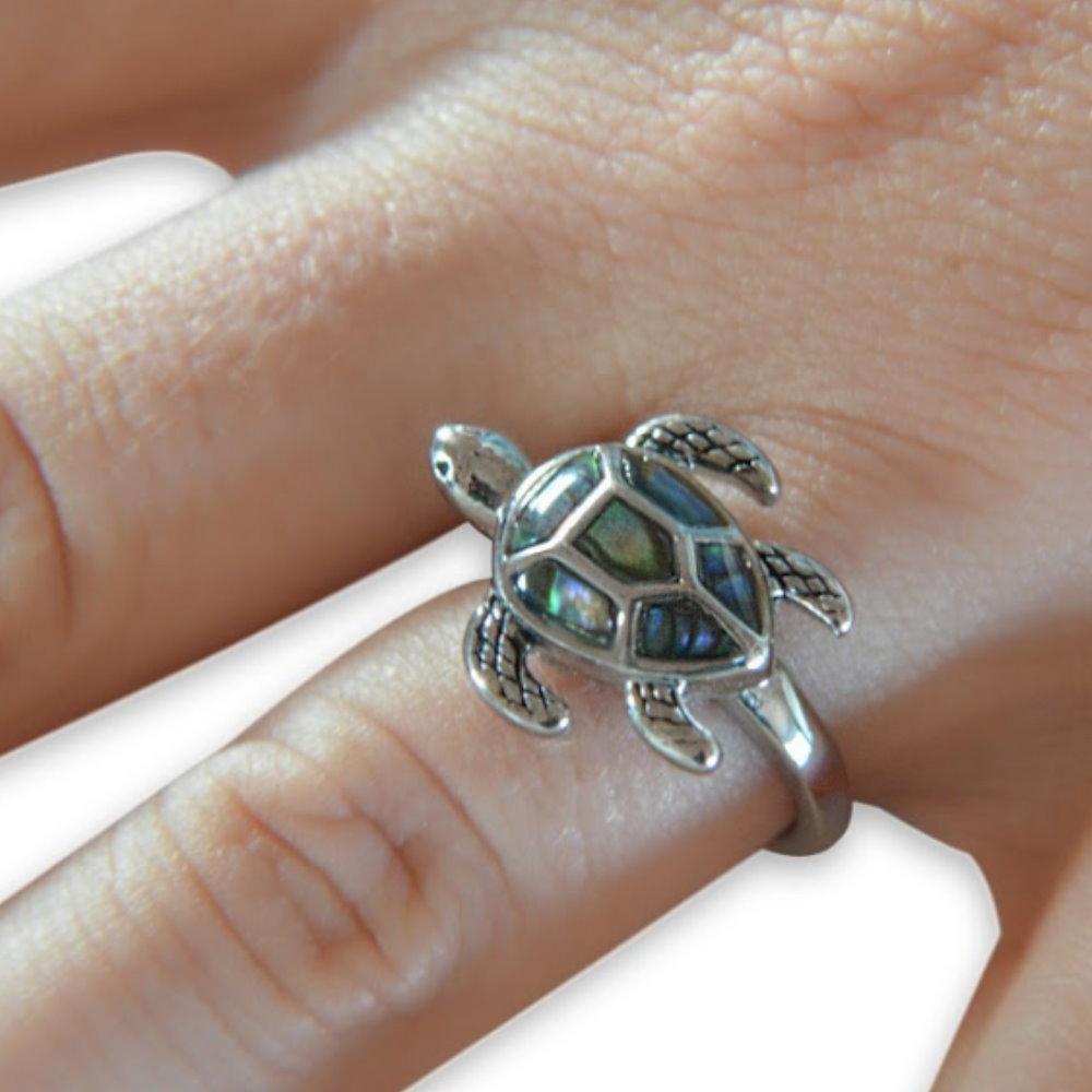 Sk2339 Ladies Turtle Ring Stainless Steel Motorcycle Jewelry Size 5-10 Rings