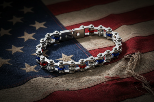 SK2342 Wide Mini Size All Stainless With Red White Blue