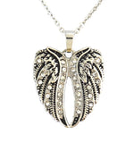 Sk2601 Ladies Bling Wing Pendant With Necklace 19 Stainless Steel Motorcycle Jewelry