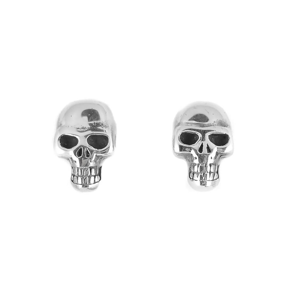 Sk1632 Skull Earrings Stainless Steel Post & Nut