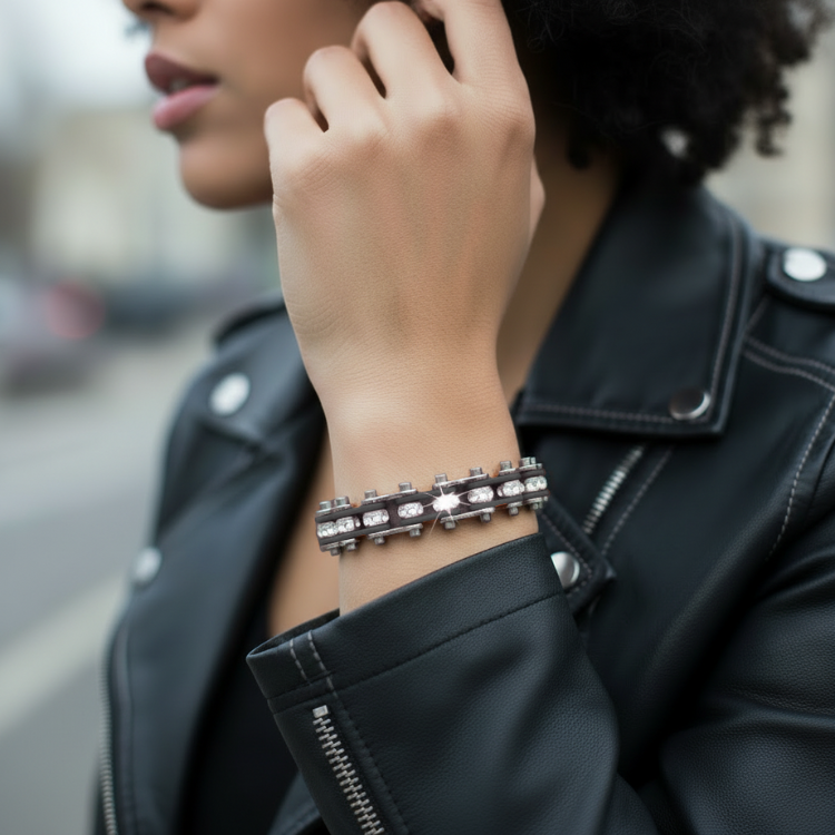 Silver Motorcycle Bracelet