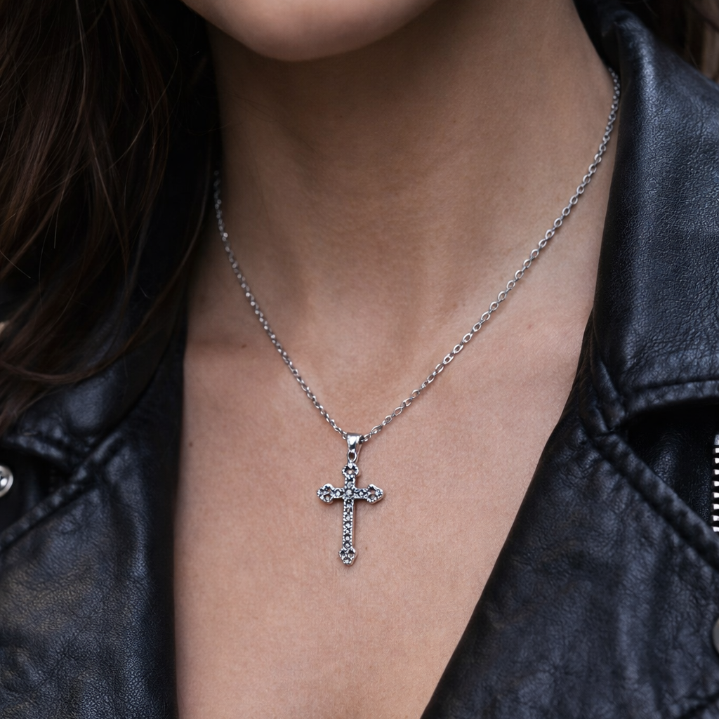 Crystal Cross Pendant Necklace