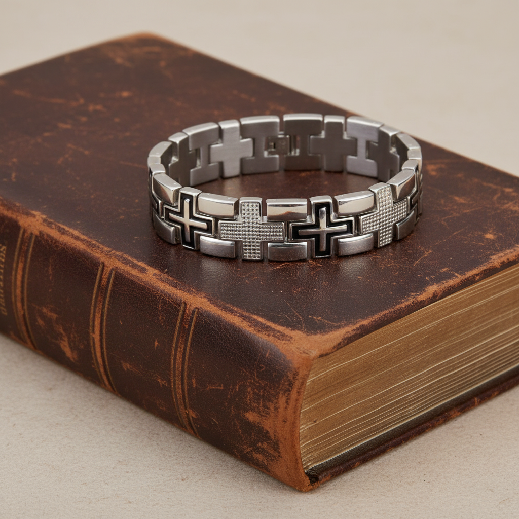 Men's Bold Cross Faith Bracelet