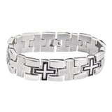 Sk1759 Men’s Luxury Cross Bracelet Stainless Steel Religious Jewelry