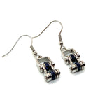 Sk2218E December Edition Mini 3/8’’ Wide Stainless Steel Blue Zircon Imitation Crystal Earrings
