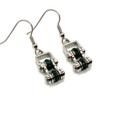 Sk2212E May Edition Ladies Mini 3/8’’ Wide Stainless Steel Emerald Imitation Crystal Earrings
