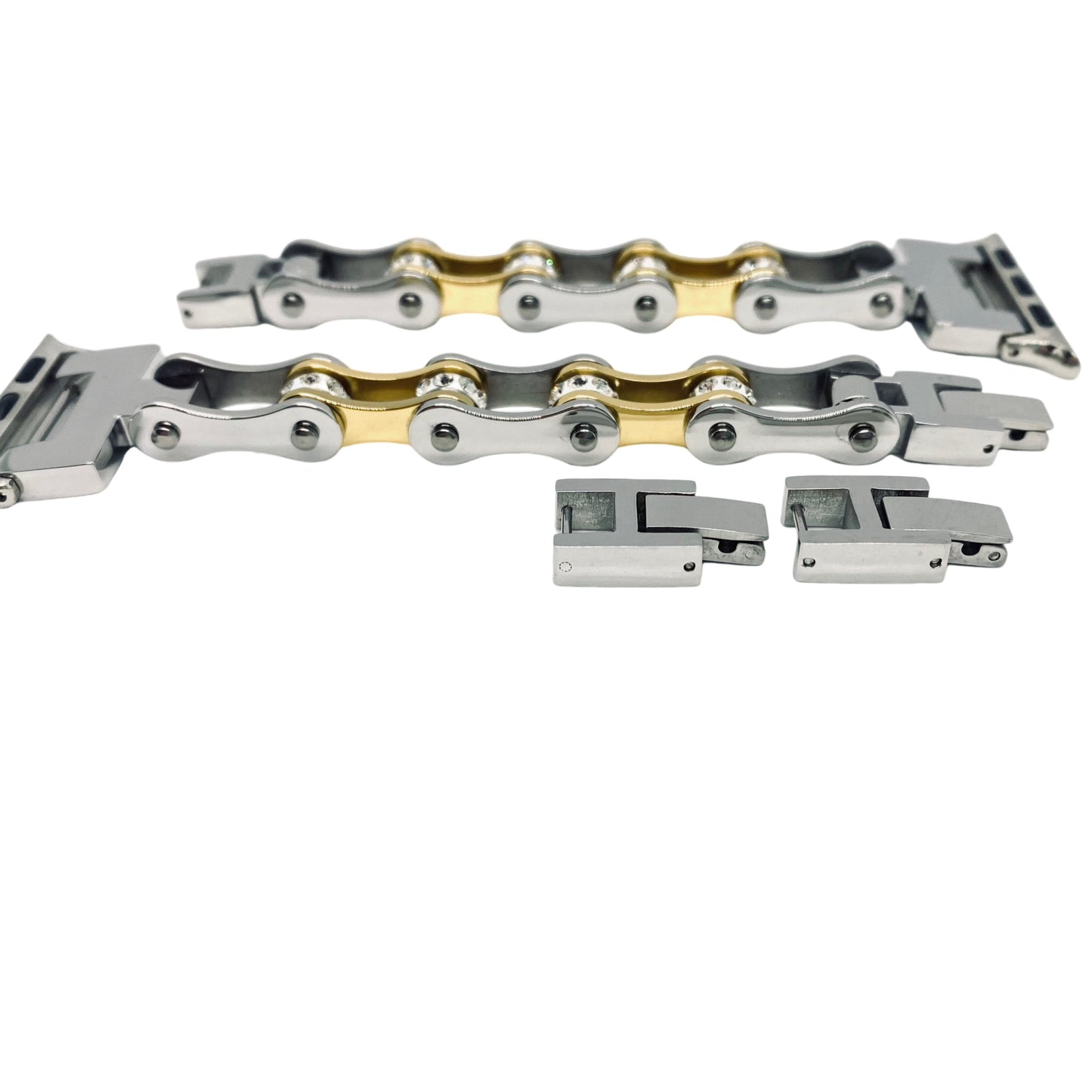 Sk1196Aw Ladies Watch Band - Silver Gold Color 1/2 Wide Standard Bands