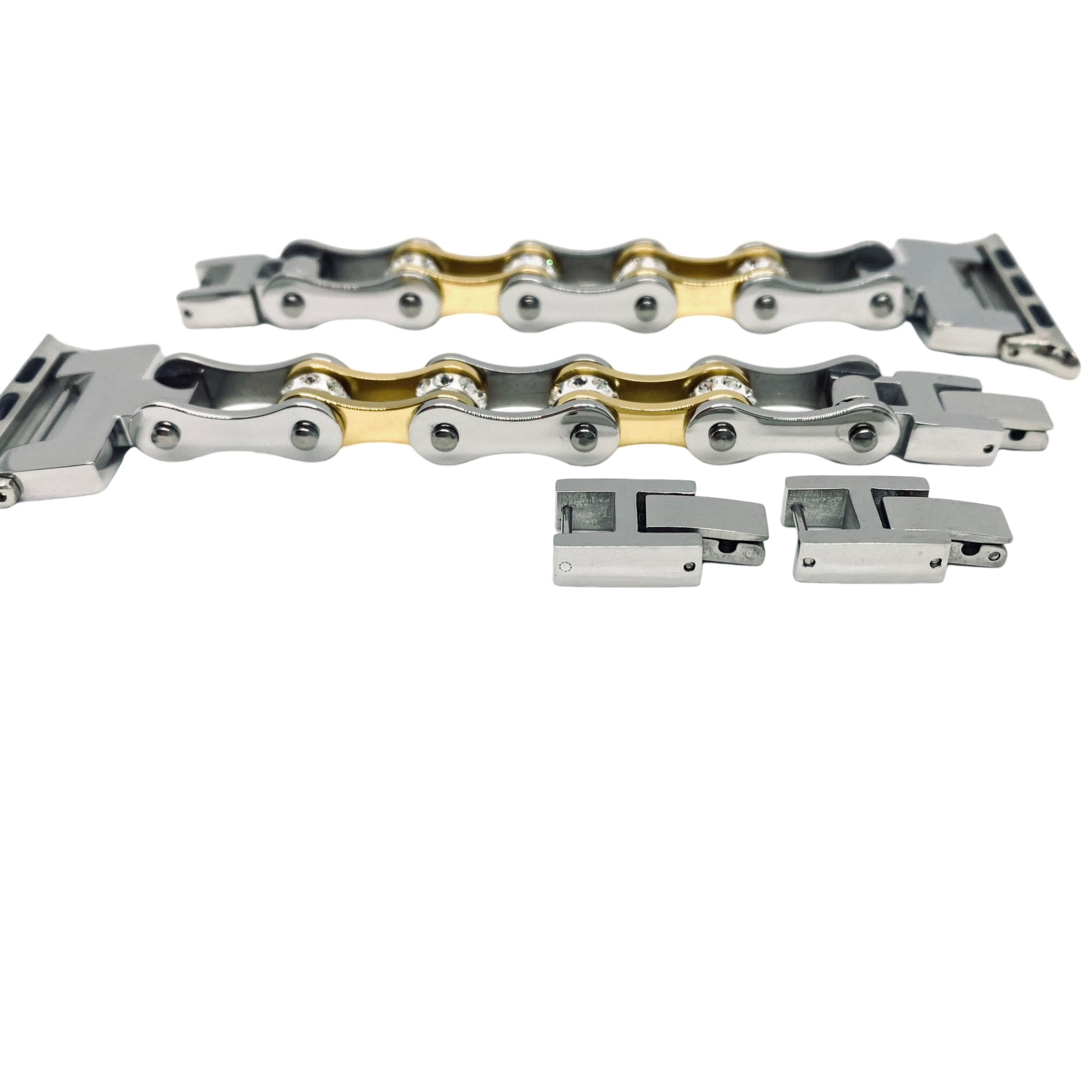 Sk1196Aw Ladies Watch Band - Silver Gold Color 1/2 Wide Standard Bands