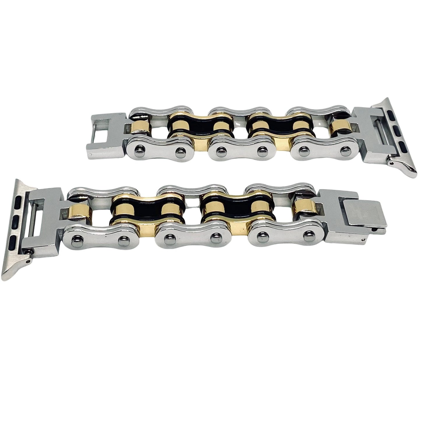 Sk1126Aw Mens Watch Band - Gold Silver Color 3/4 Wide Bands