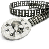 SK9000D Ladies Easy Rider Belt 1" Wide with Bling Skull Buckle Distressed