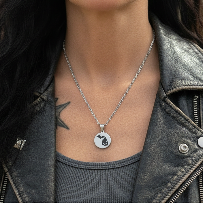 Michigan Bike Life Necklace and Earrings