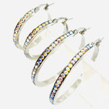 SK2346 Rainbow Crystal Earrings - Two Sizes Available