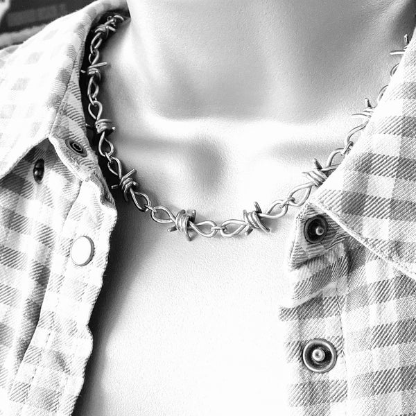 Stainless Steel Barbed Wire Necklace SK2036 Necklace 19