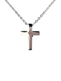 SK2343 Thick Cross 1" Tall With 19 1/2" Necklace Stainless Steel Christian Jewelry