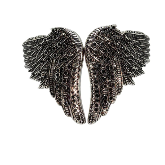 SK2555 Bracelet Wings Heart Imitation Black Diamonds Stainless Steel Heavy Metal Jewelry Bracelet