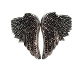 SK2555 Bracelet Wings Heart Imitation Black Diamonds Stainless Steel Heavy Metal Jewelry