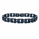 Sk2802 3/8 Wide Mini Size Black With Black Crystal Center - Stainless Steel Motorcycle Bike Chain