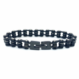 Sk2802 3/8 Wide Mini Size Black With Black Crystal Center - Stainless Steel Motorcycle Bike Chain