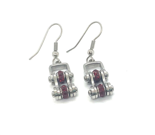 Sk2209E January Edition Earring Garnet Imitation Crystal Centers Earrings