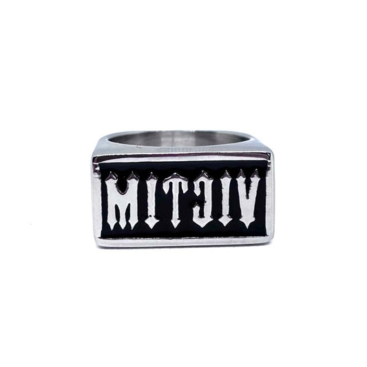 SK1711 Gents Victim Ring Knock-Out Forehead Stamp Stainless Steel Motorcycle Biker Jewelry