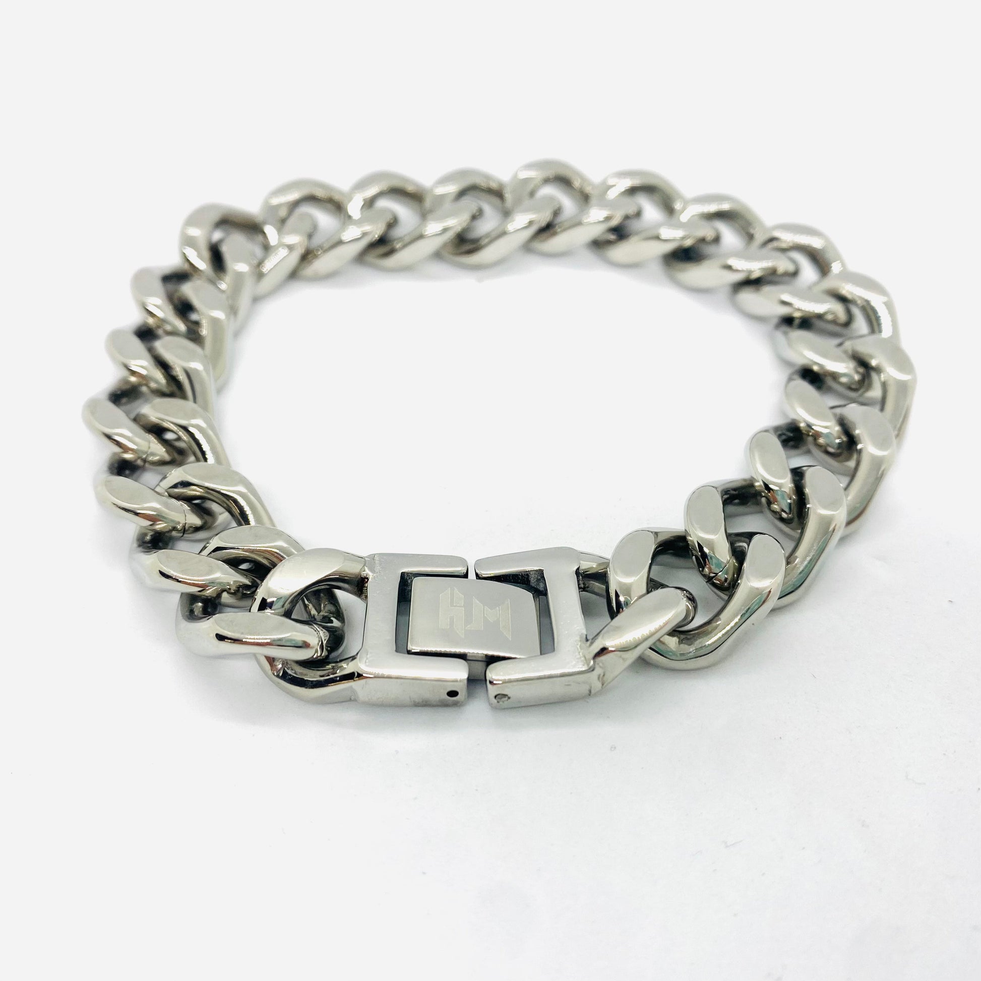 SK4015 1/2’’ Cuban Link Bracelet 1/2’’ Silver Color Bracelet