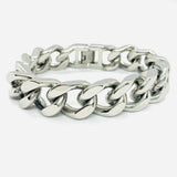 SK4016 3/4" Cuban Link Bracelet Silver Color