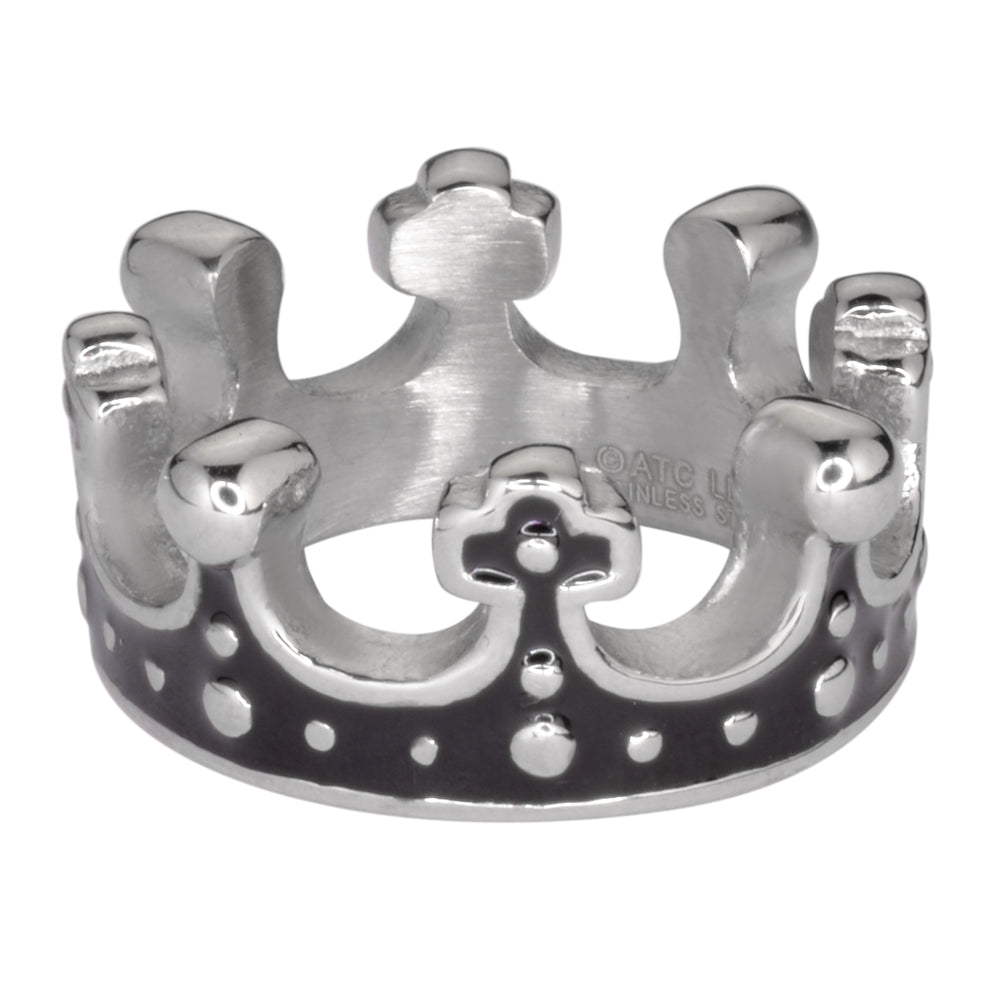 Sk1004 Vatican Crown Ring Stainless Steel Motorcycle Jewelry Size 6-10 Rings